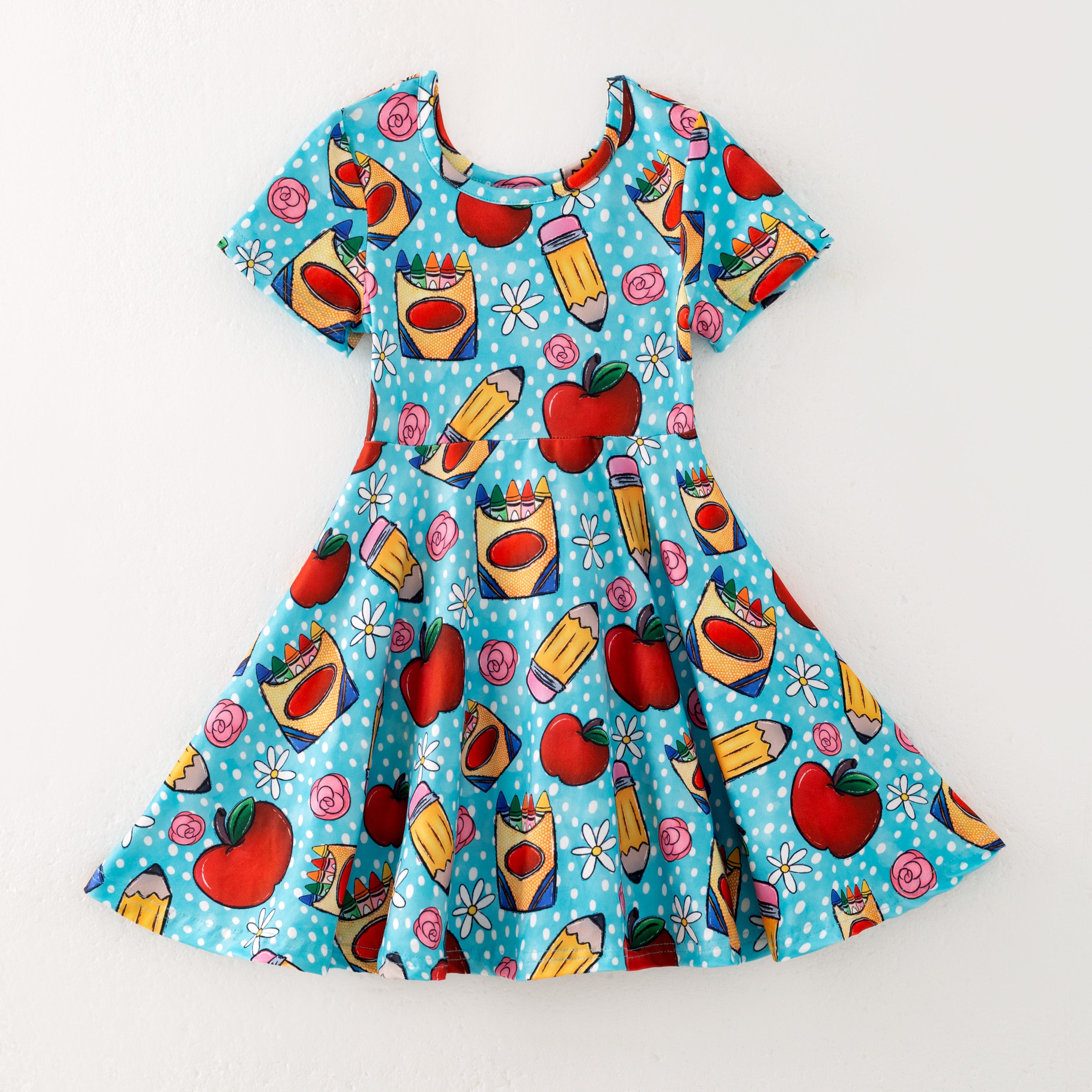 (Pre Order)Girls Back To School Print Dress
