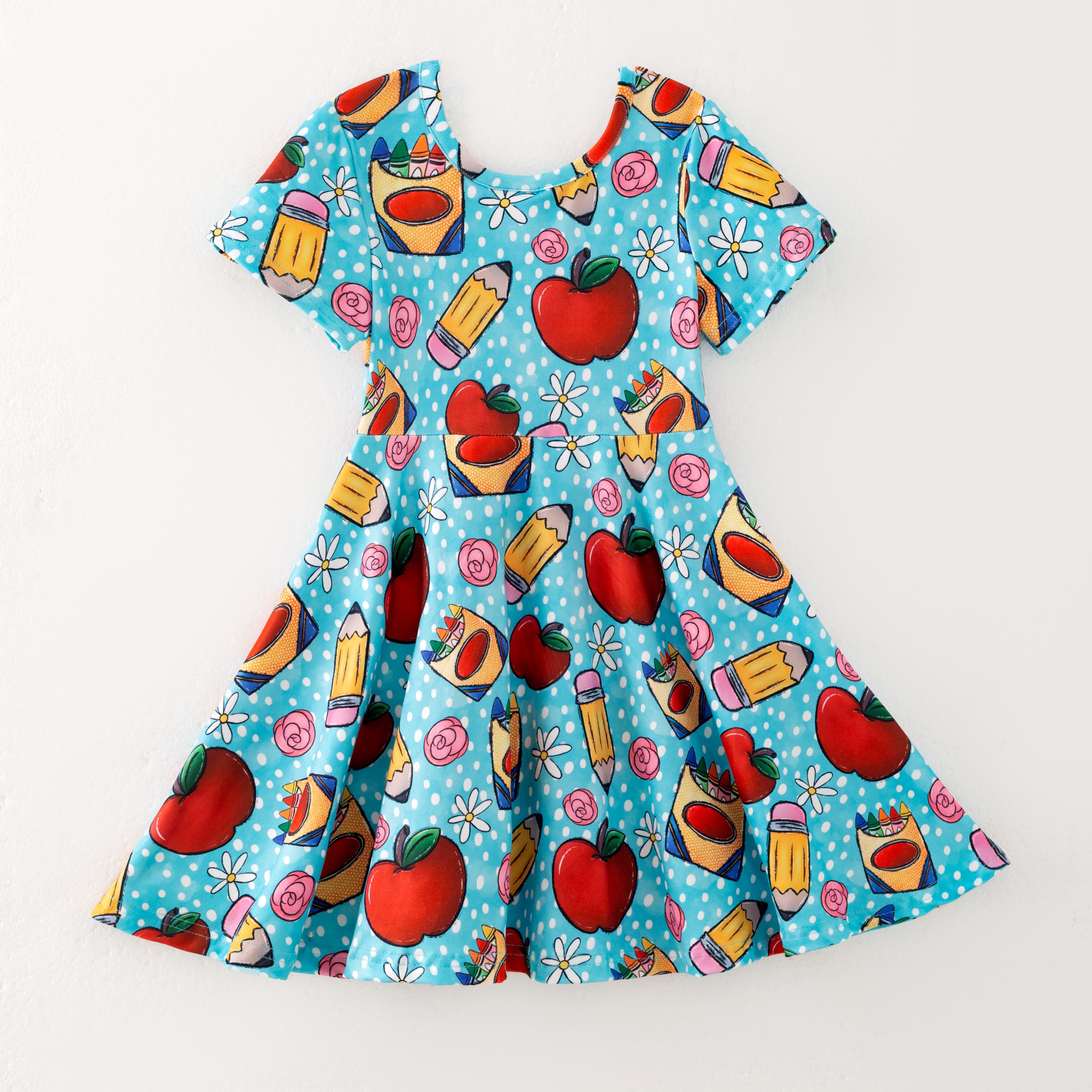 (Pre Order)Girls Back To School Print Dress