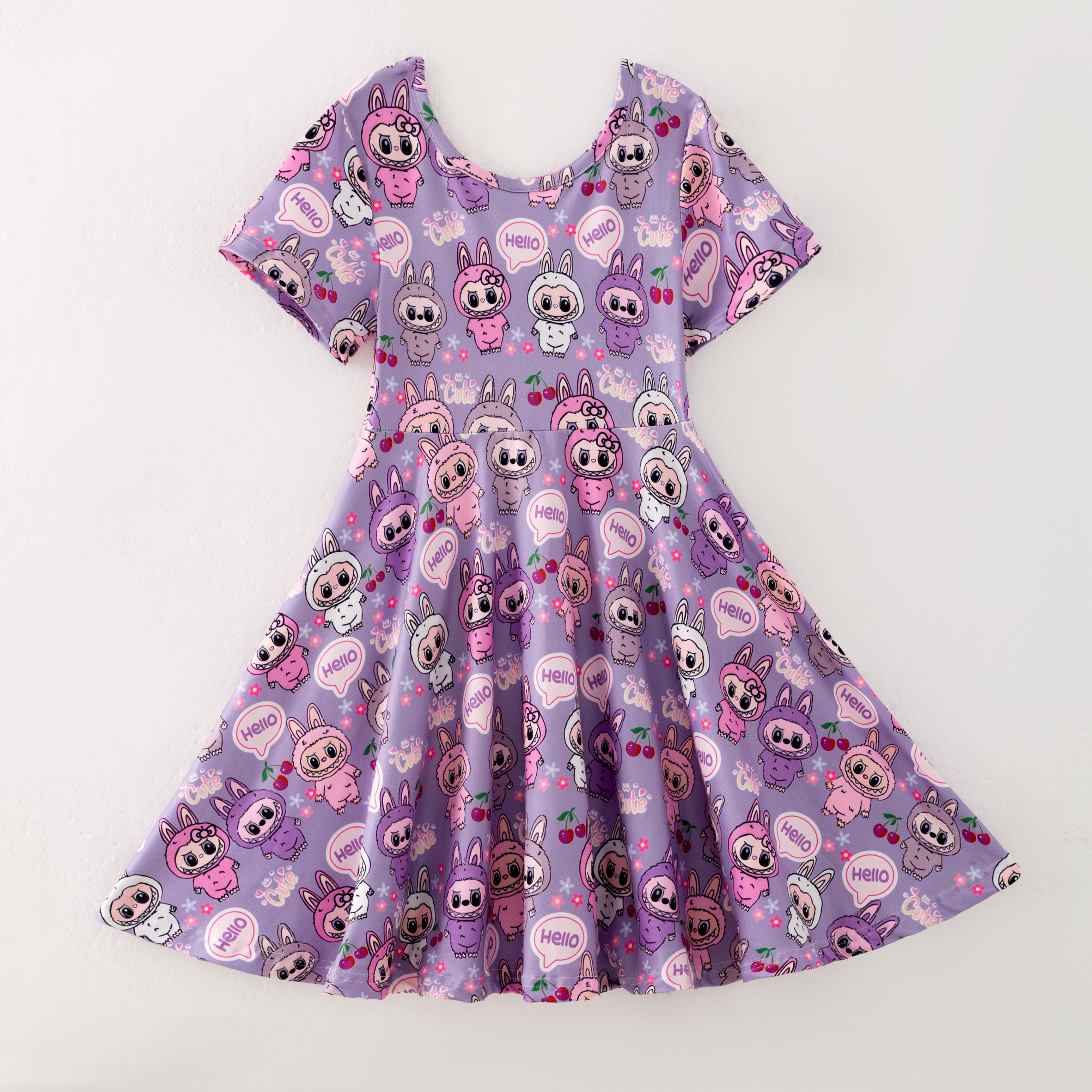 (Pre Order)Girls Spring&Summer Cartoon Print Dress