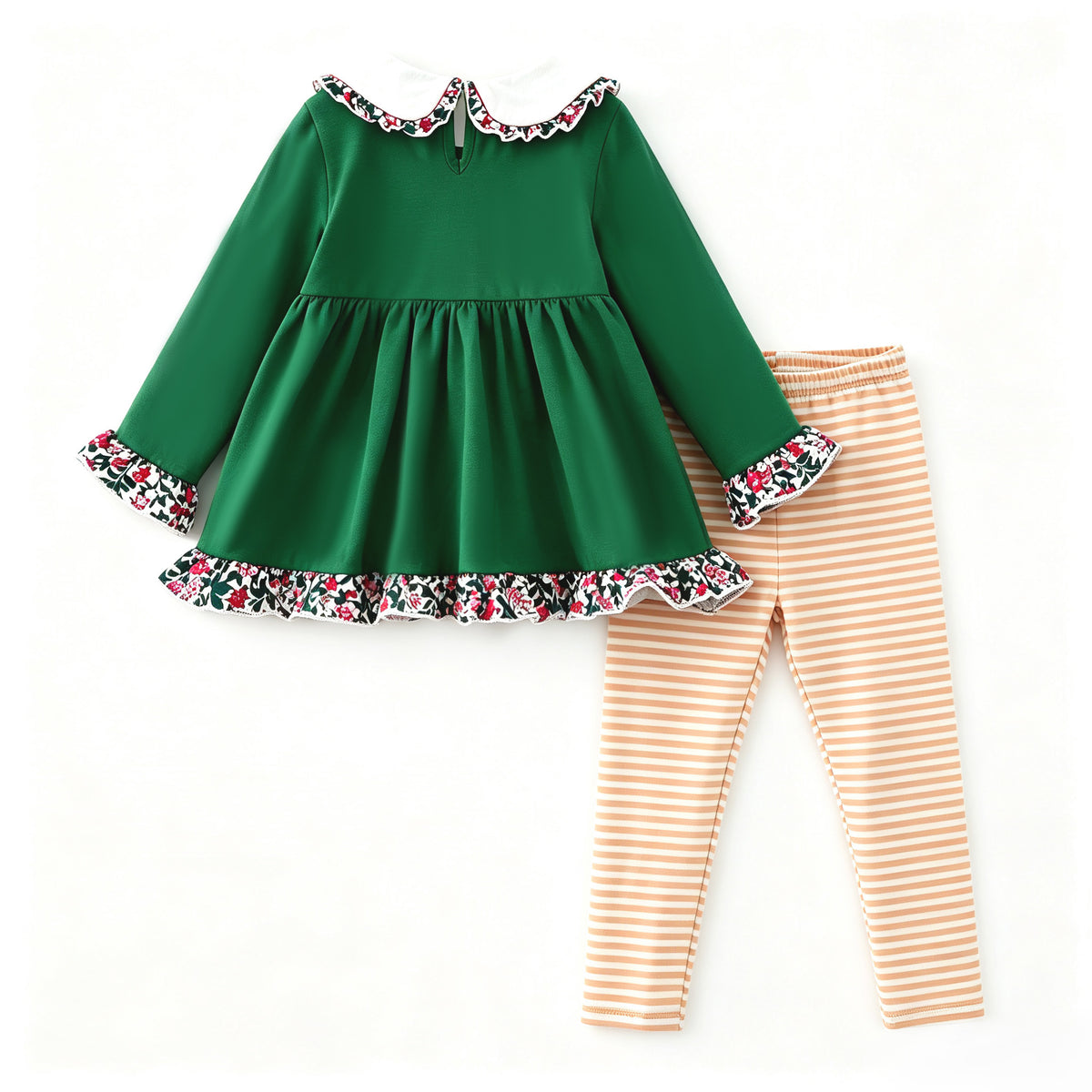 (In Stock)Girls Christmas Elk Applique Outfit Set