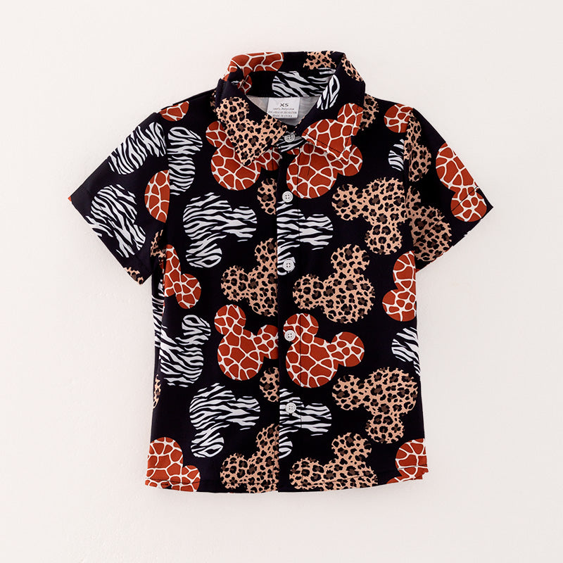 (In Stock)Boys Spring and Summer Cartoon Print Shirt