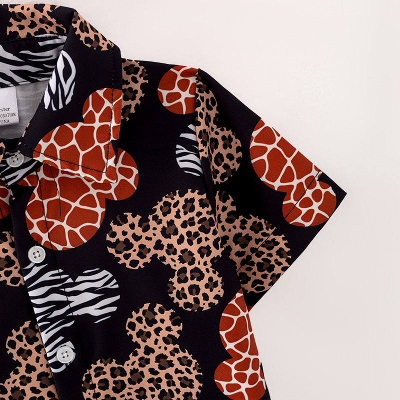 (In Stock)Boys Spring and Summer Cartoon Print Shirt