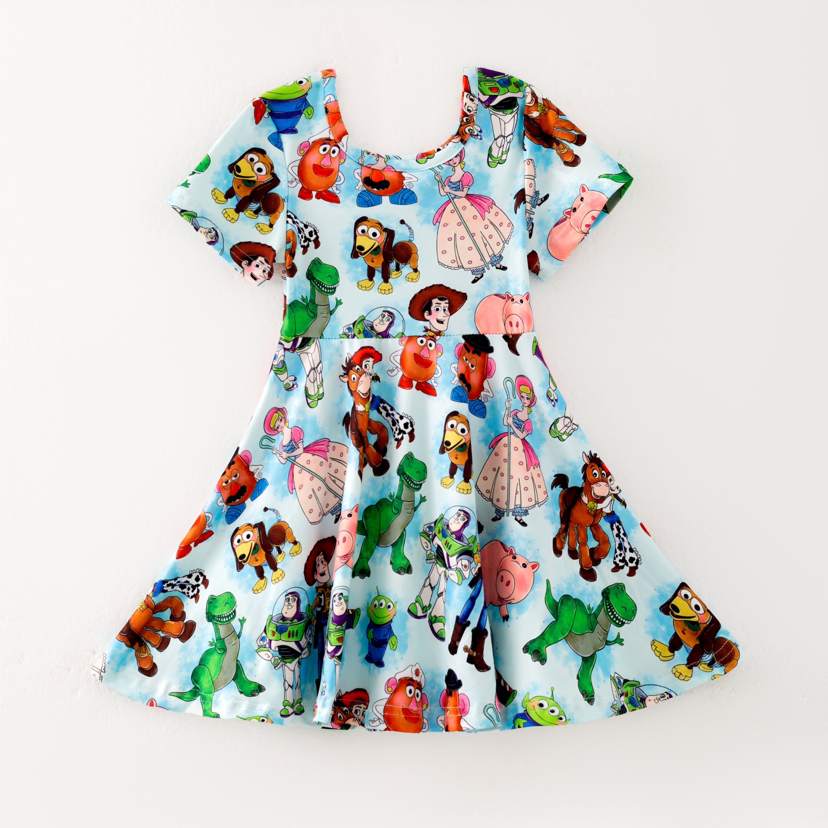 (Pre Order)Girls Fall Cartoon Print Dress