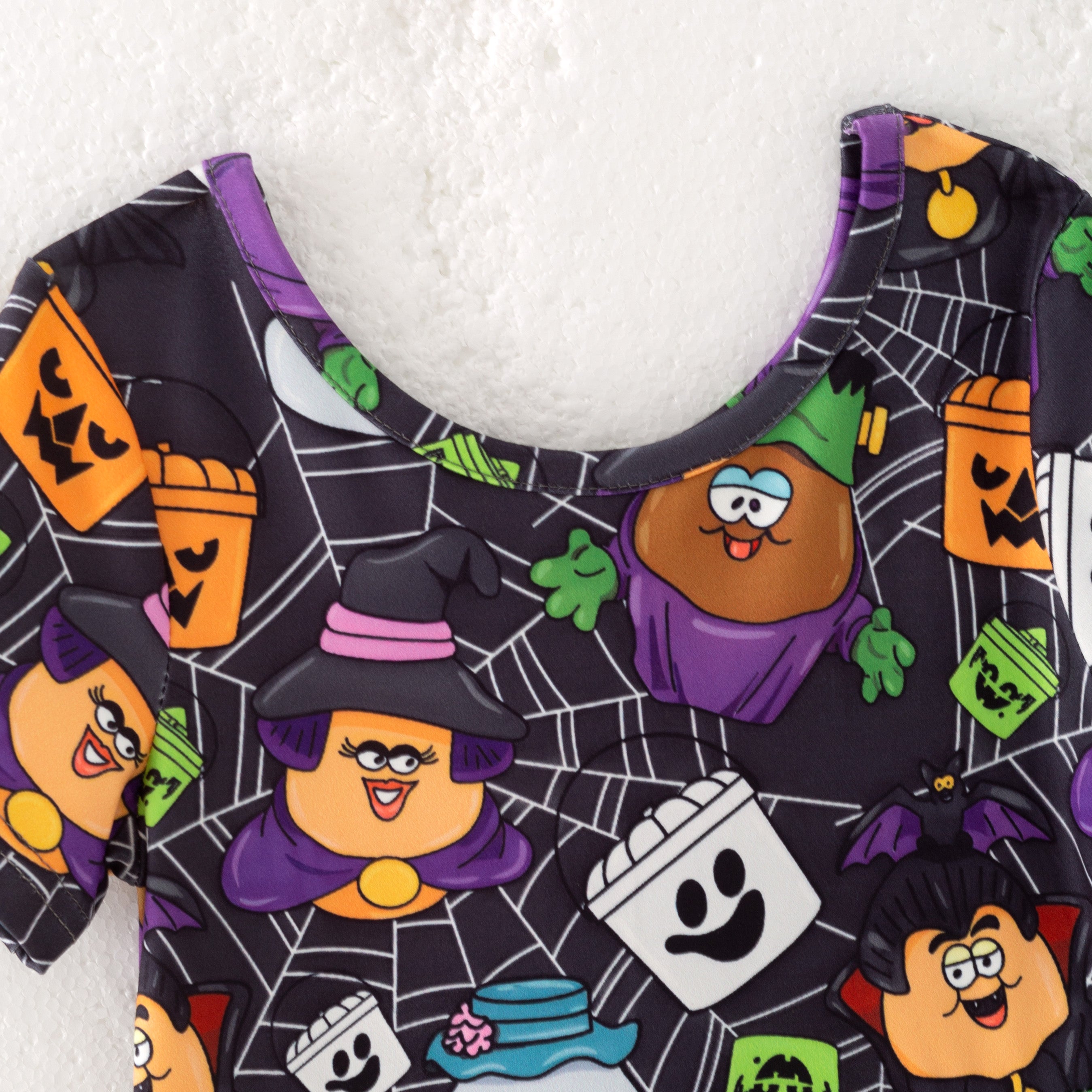 (Pre Order)Girls Halloween Pumpkin Print Dress