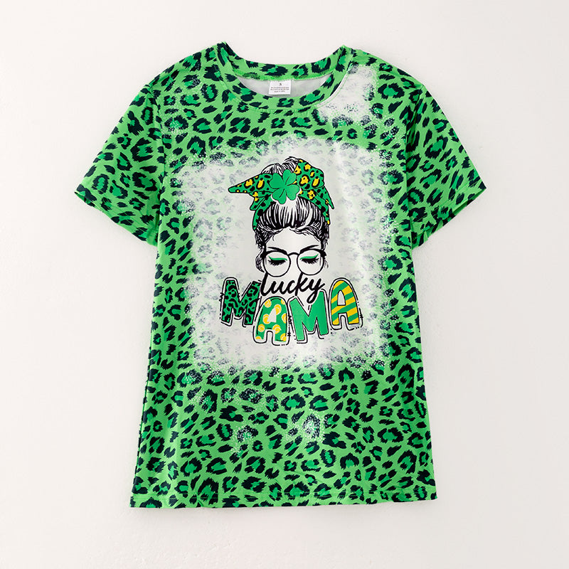 (In Stock)Adults St.Patrick's Day Shamrock Print Top