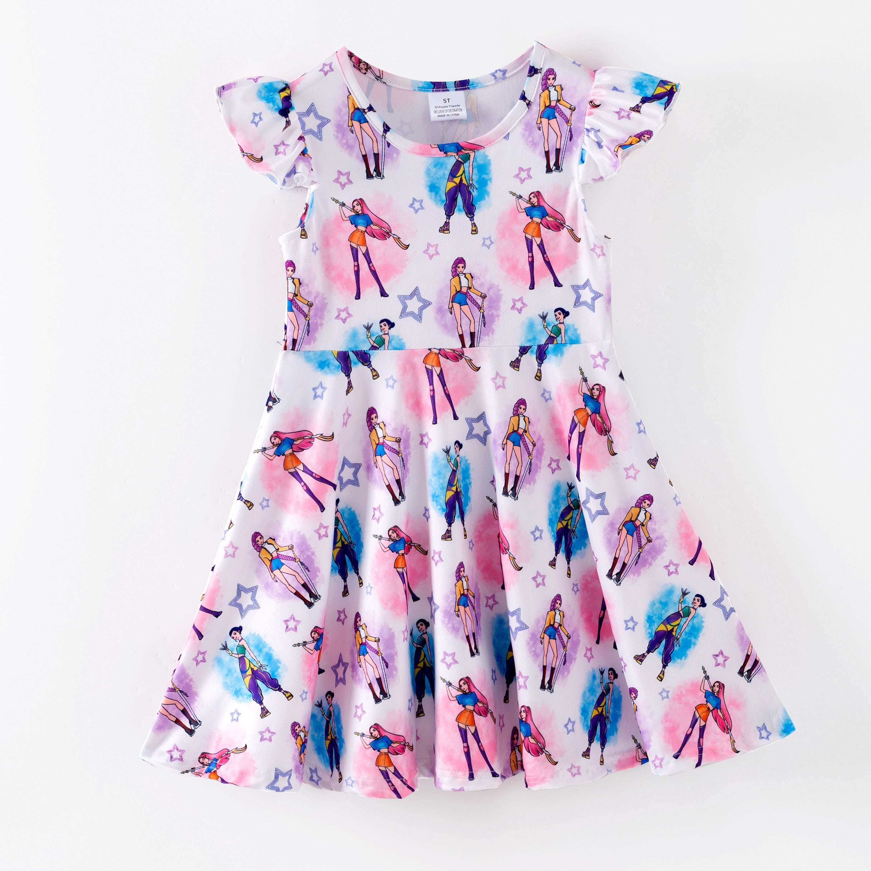 (Pre Order,Prepack Zone)Girls Movie Character Print Dress(Mix Size)