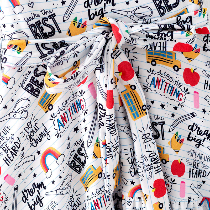 (In Stock)Girls Summer Back To School Print Slip Dress