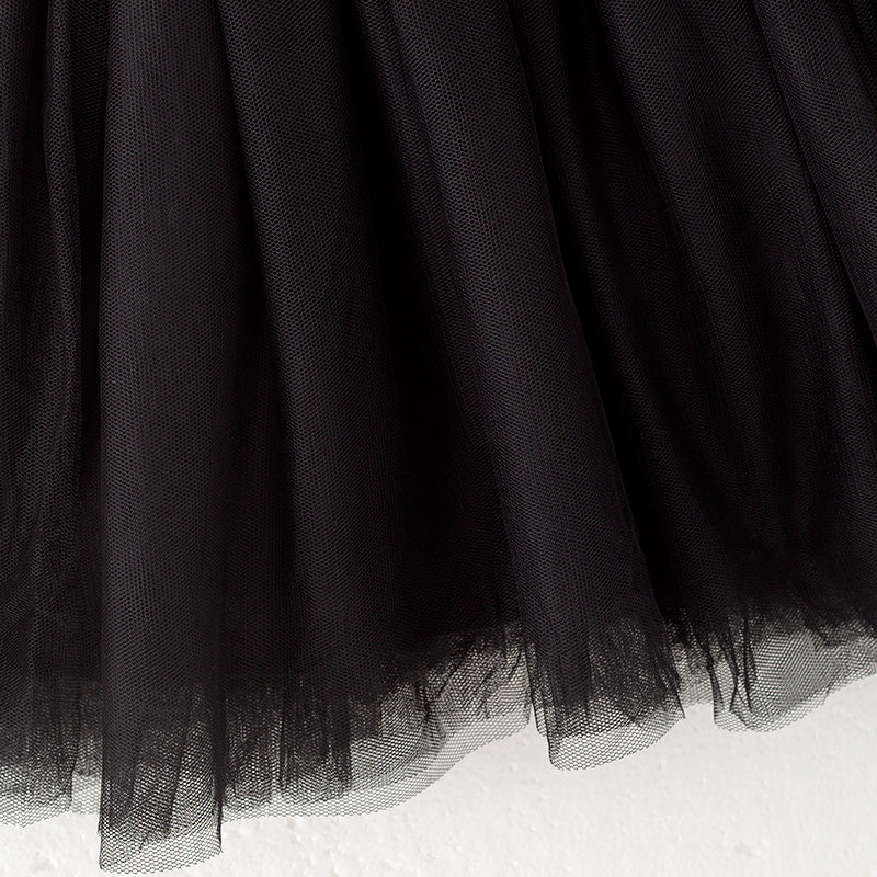 (In Stock)Girls Halloween Plaid Print Tulle Dress