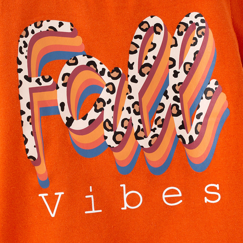 (In Stock)Girls Fall Vibes Print Outfit Set