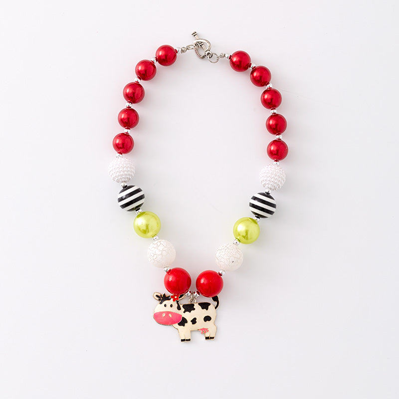 (In Stock G11 G12)Girls Rhinestone Beaded Necklace