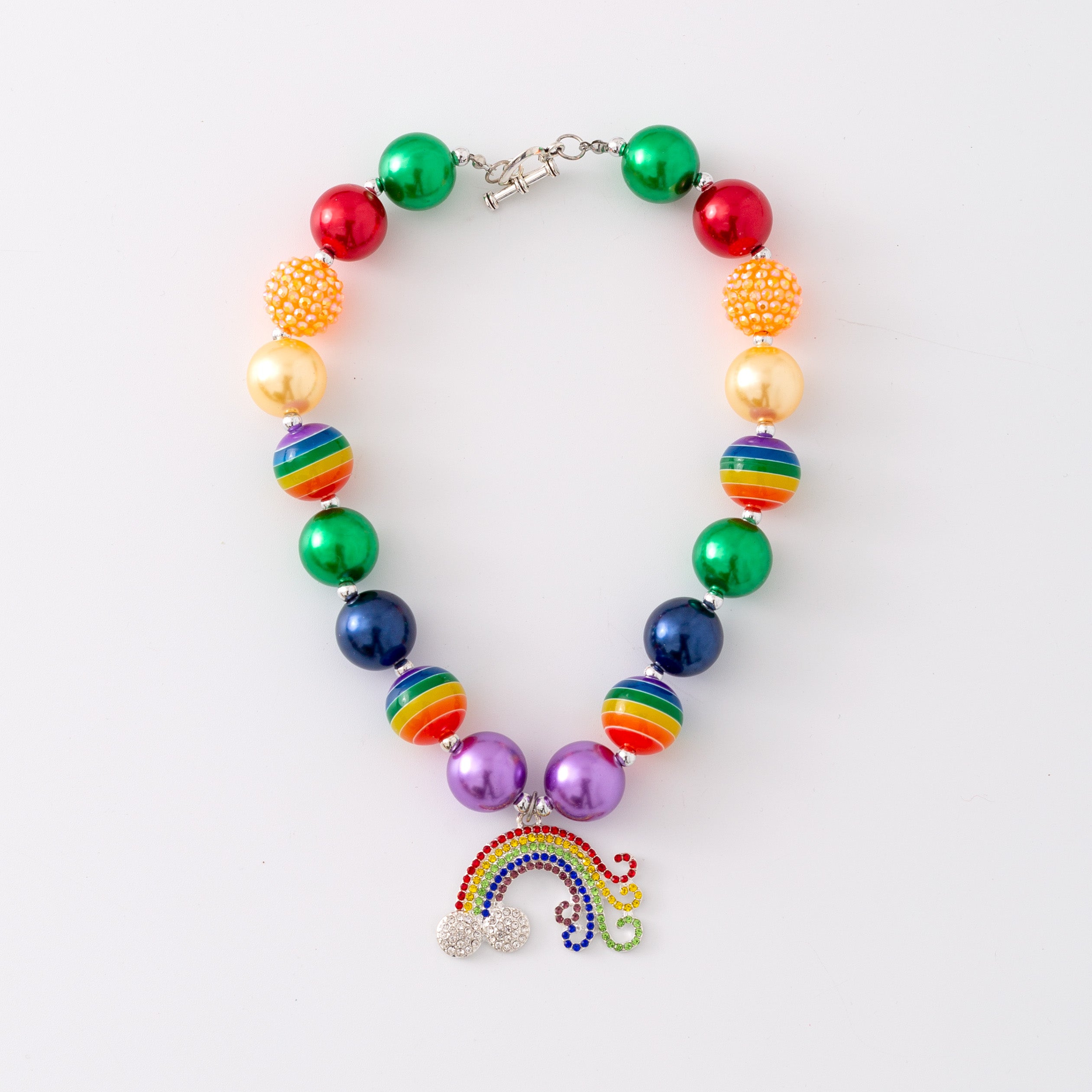 (In Stock G11 G12)Girls Rhinestone Beaded Necklace