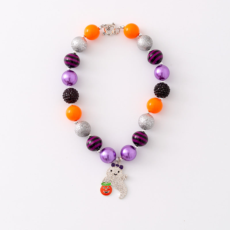 (In Stock G11 G12)Girls Rhinestone Beaded Necklace