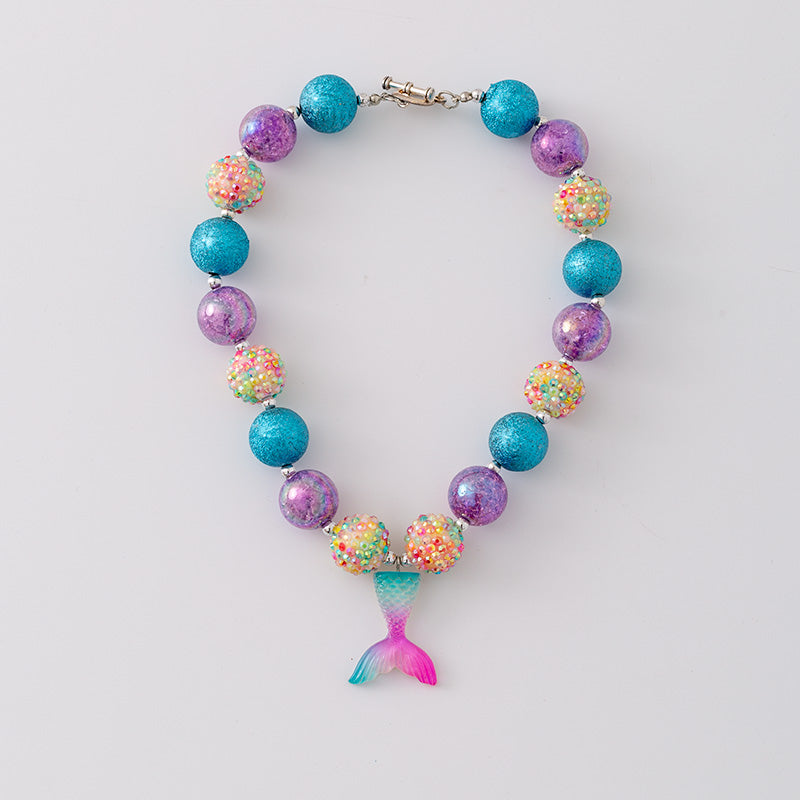 (In Stock G11 G12)Girls Rhinestone Beaded Necklace