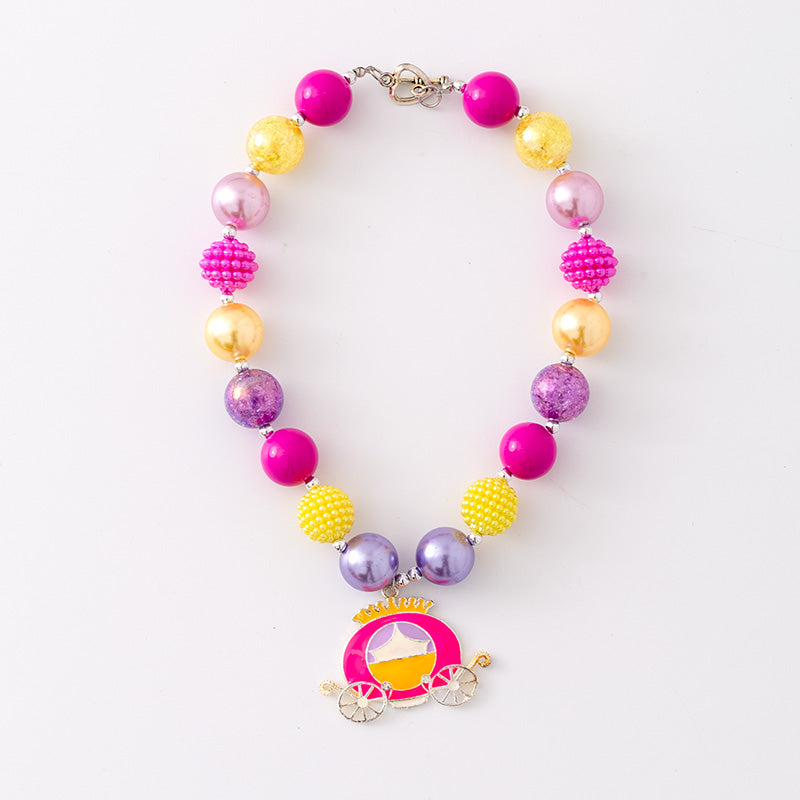 (In Stock G11 G12)Girls Rhinestone Beaded Necklace