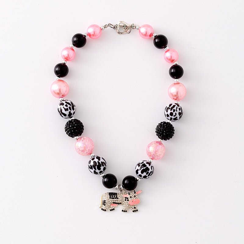 (In Stock G11 G12)Girls Rhinestone Beaded Necklace