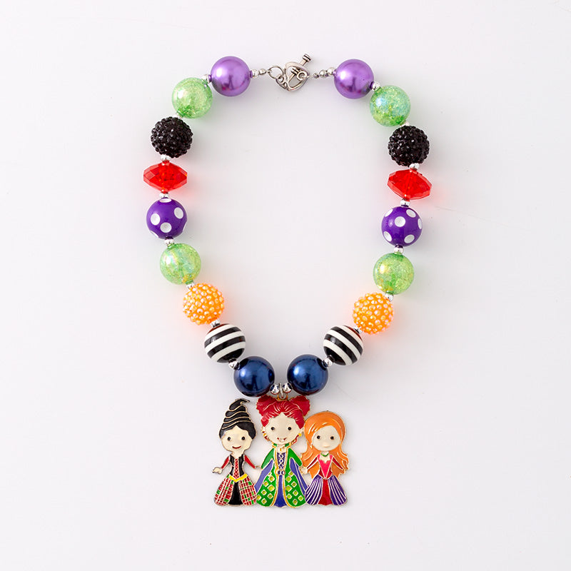 (In Stock G11 G12)Girls Rhinestone Beaded Necklace