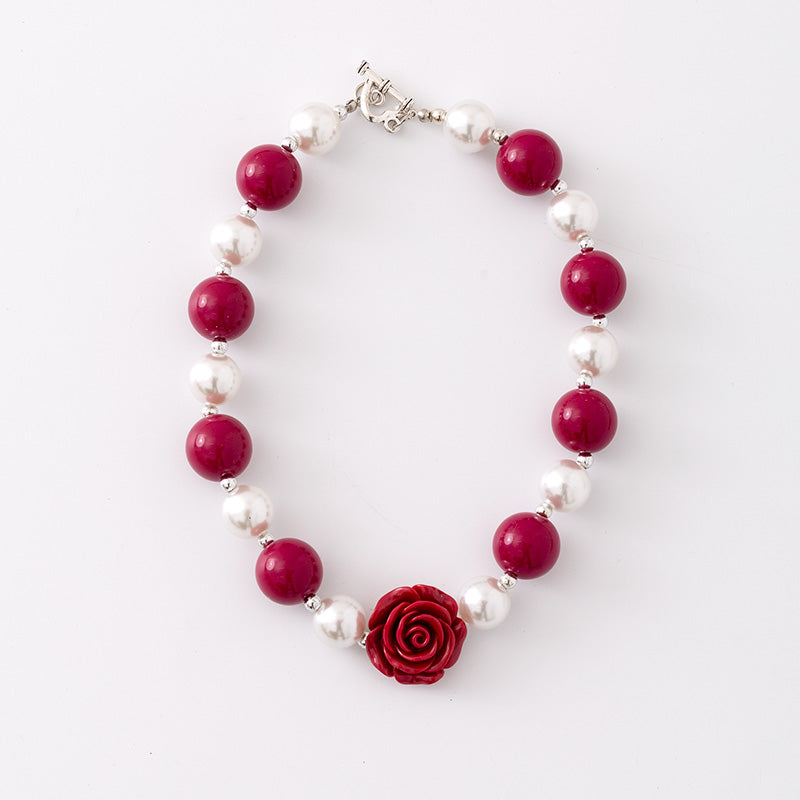 (In Stock G11 G12)Girls Rhinestone Beaded Necklace