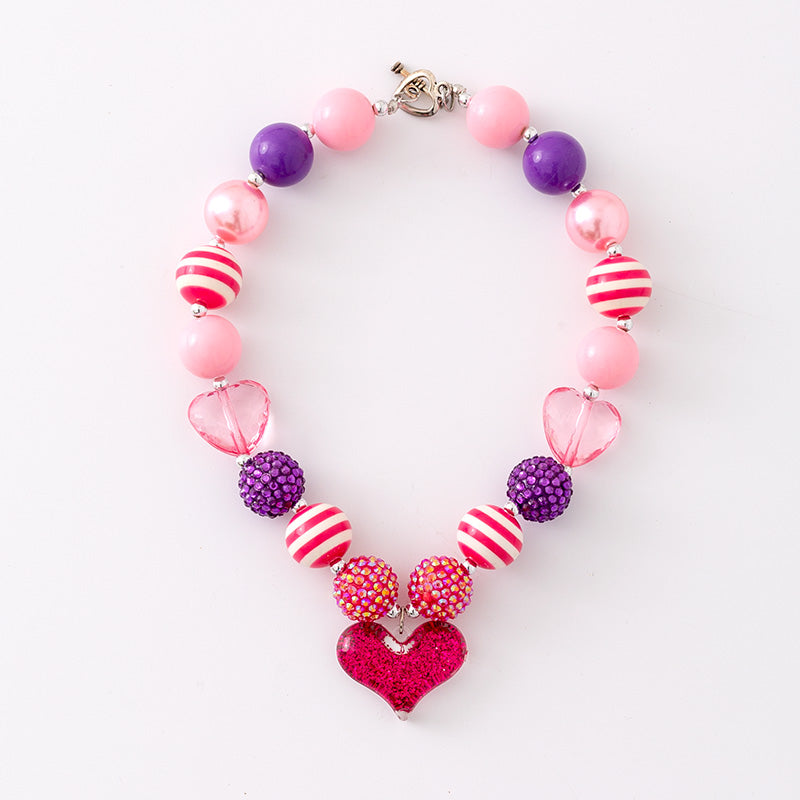 (In Stock G11 G12)Girls Rhinestone Beaded Necklace