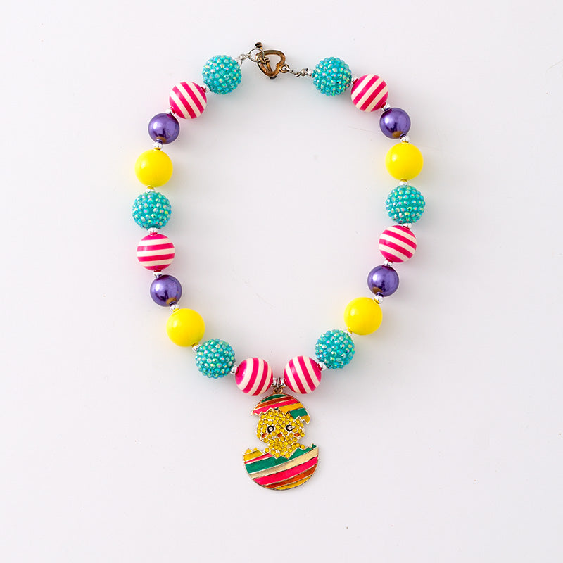 (In Stock G11 G12)Girls Rhinestone Beaded Necklace