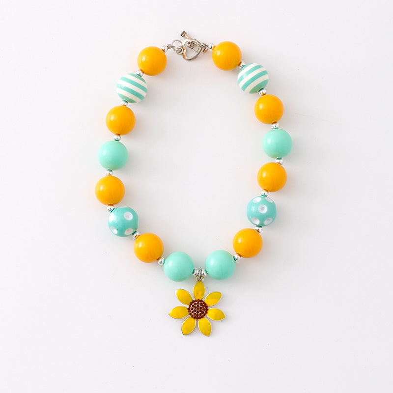 (In Stock G11 G12)Girls Rhinestone Beaded Necklace