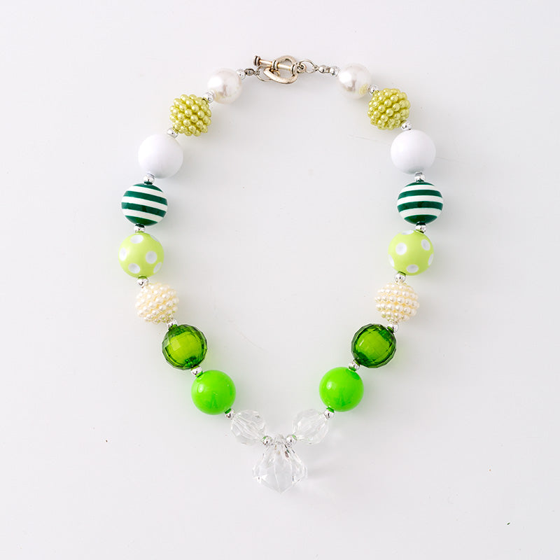 (In Stock G11 G12)Girls Rhinestone Beaded Necklace