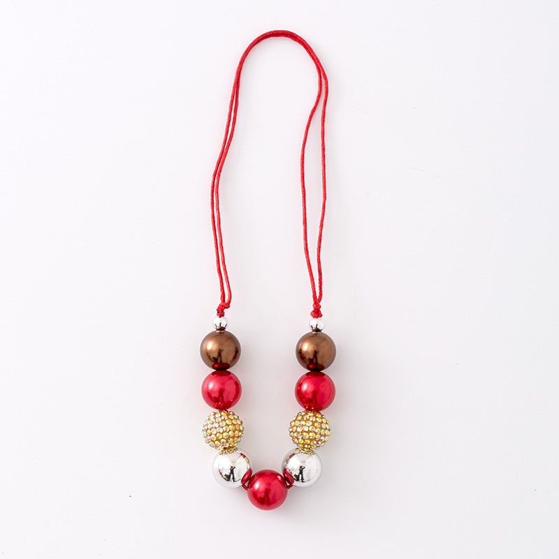 (In Stock G11 G12)Girls Rhinestone Beaded Necklace