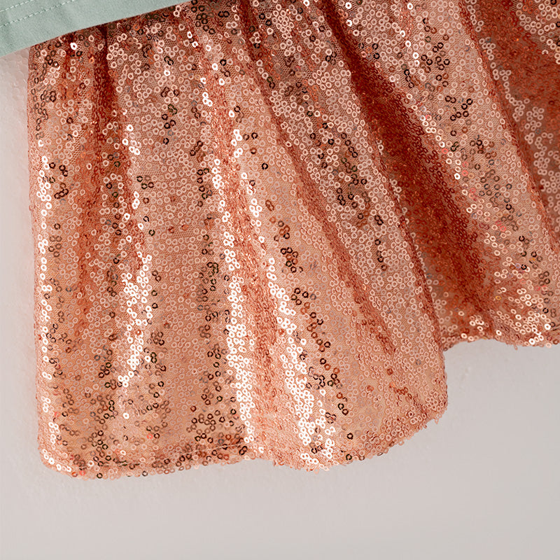 (In Stock G25-04-03)Girls Mint Ruffled Top Skirt Set