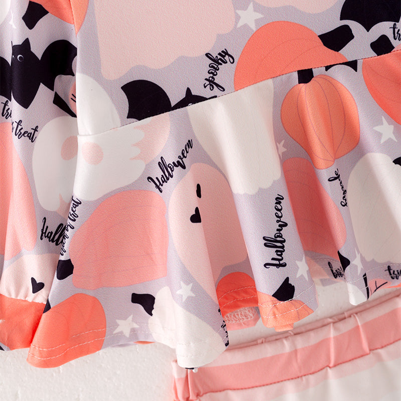 (In Stock L28-01-01)Baby Girls Halloween Print Romper