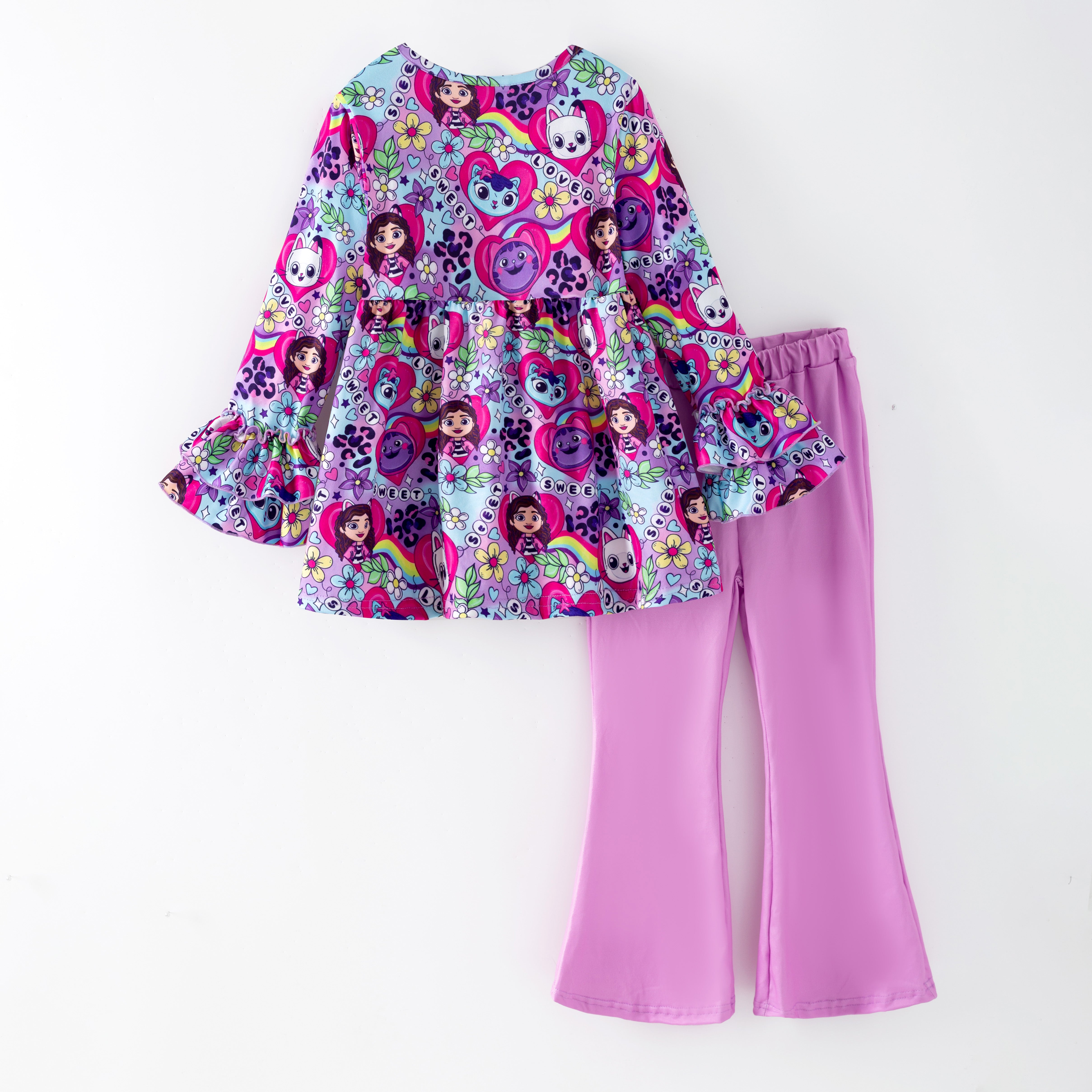 (Pre Order,Prepack Zone)Girls Valentine's Day Cartoon Print Set(Mix Size)