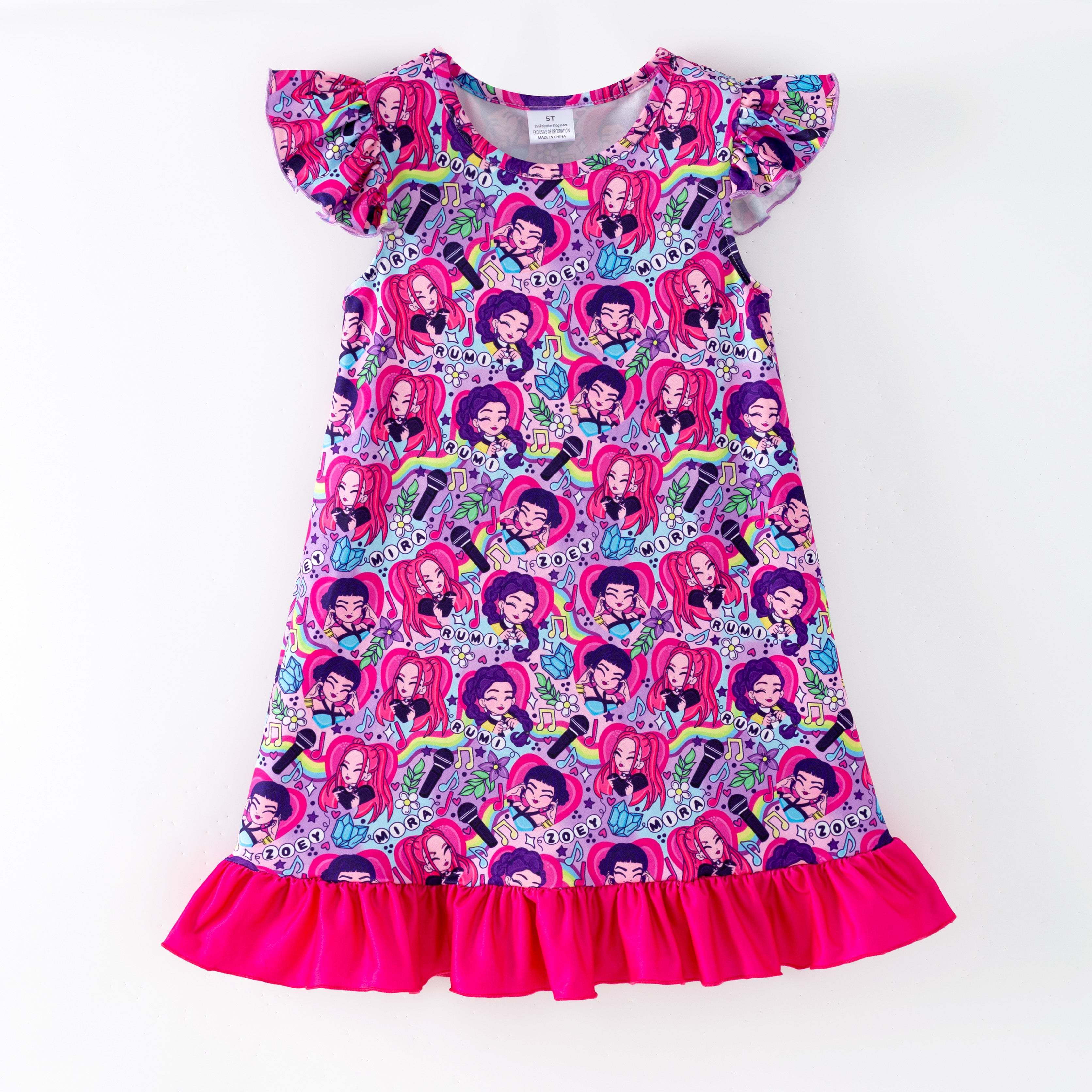 (Pre Order,Prepack Zone)Girls Movie Character Print Pajamas Dress(Mix Size)