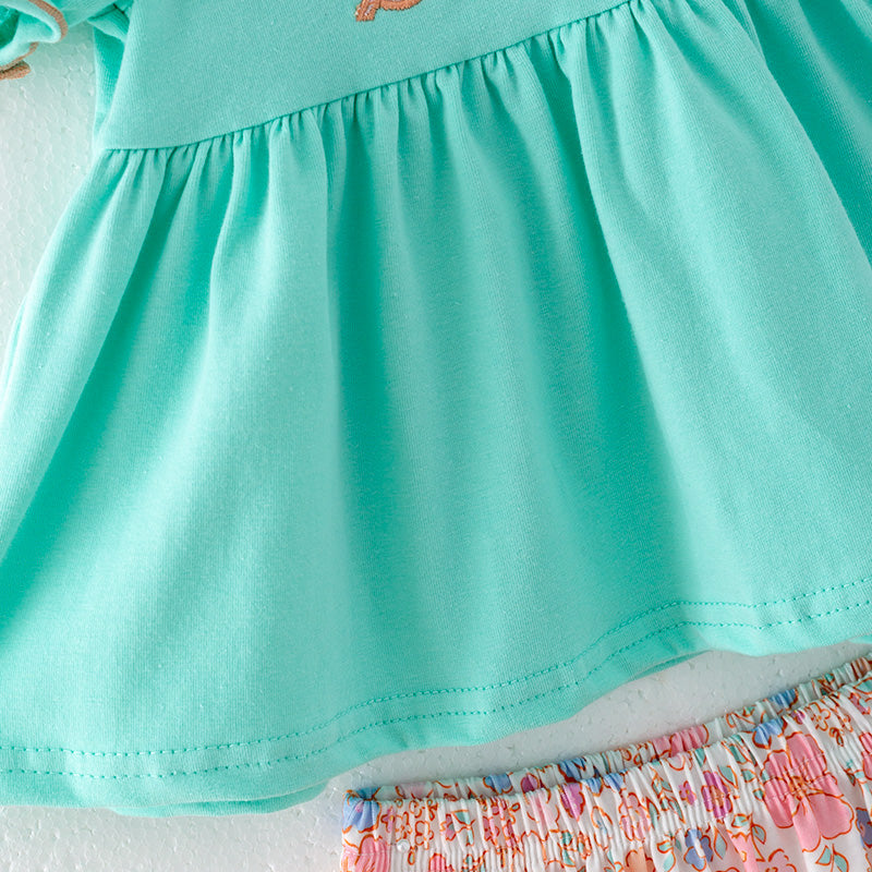 (In Stock)Toddler Girls Easter Bunny Applique Bloomer Set