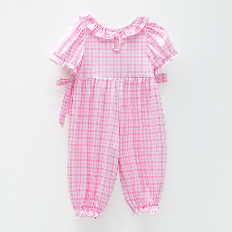 (In Stock)Toddler Girls Christmas Embroidery Smocked Romper