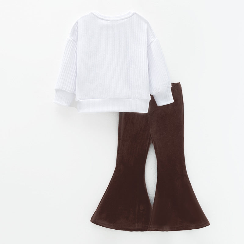 (In Stock)Girls Fall Game Day Football Print Outfit Set
