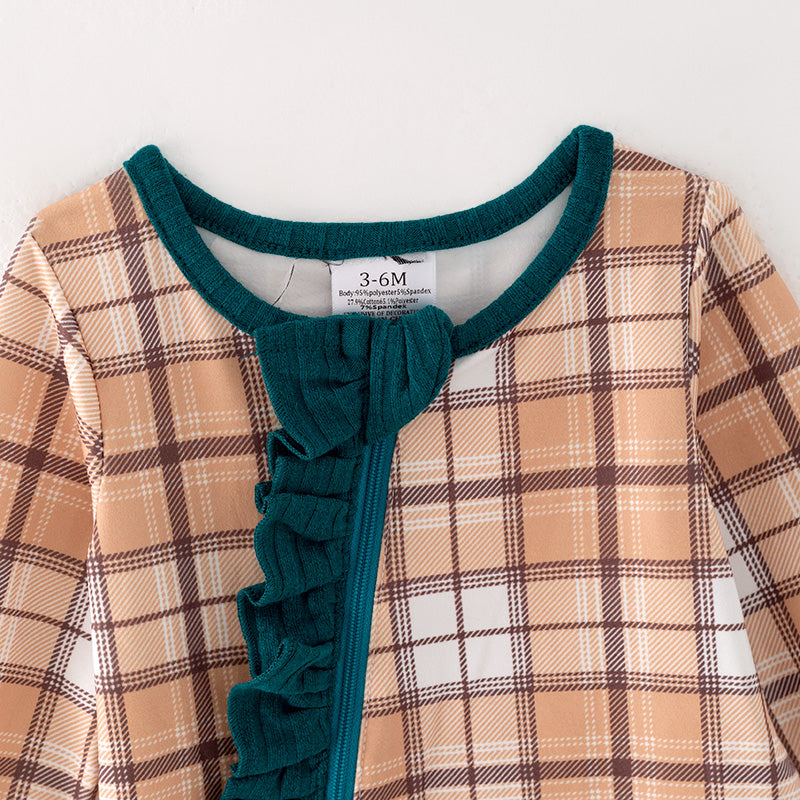 (In Stock G32-05-02)Baby Girls Yellow Plaid Romper