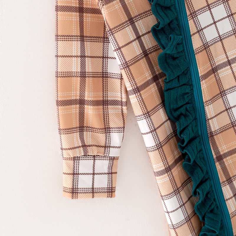 (In Stock G32-05-02)Baby Girls Yellow Plaid Romper