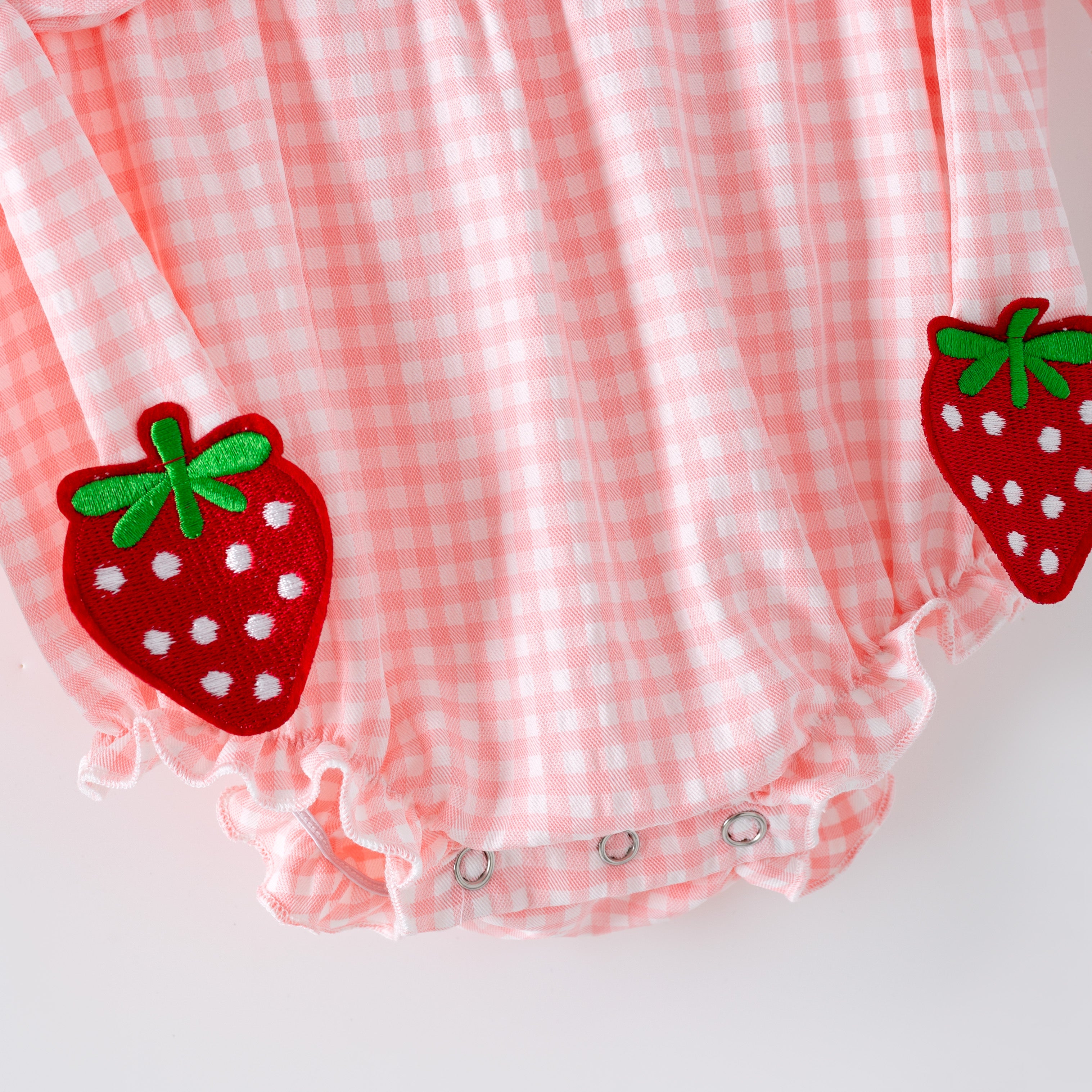 (In Stock)Girls Spring&Summer Strawberry Embroidery Smocked Set&Romper