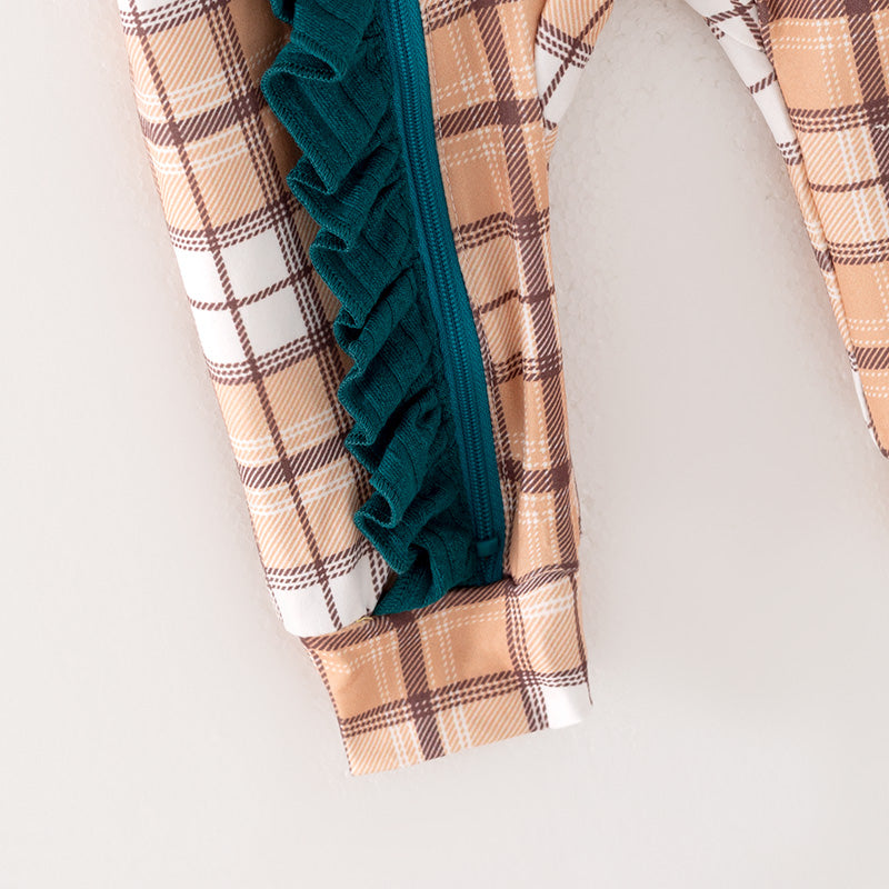 (In Stock G32-05-02)Baby Girls Yellow Plaid Romper