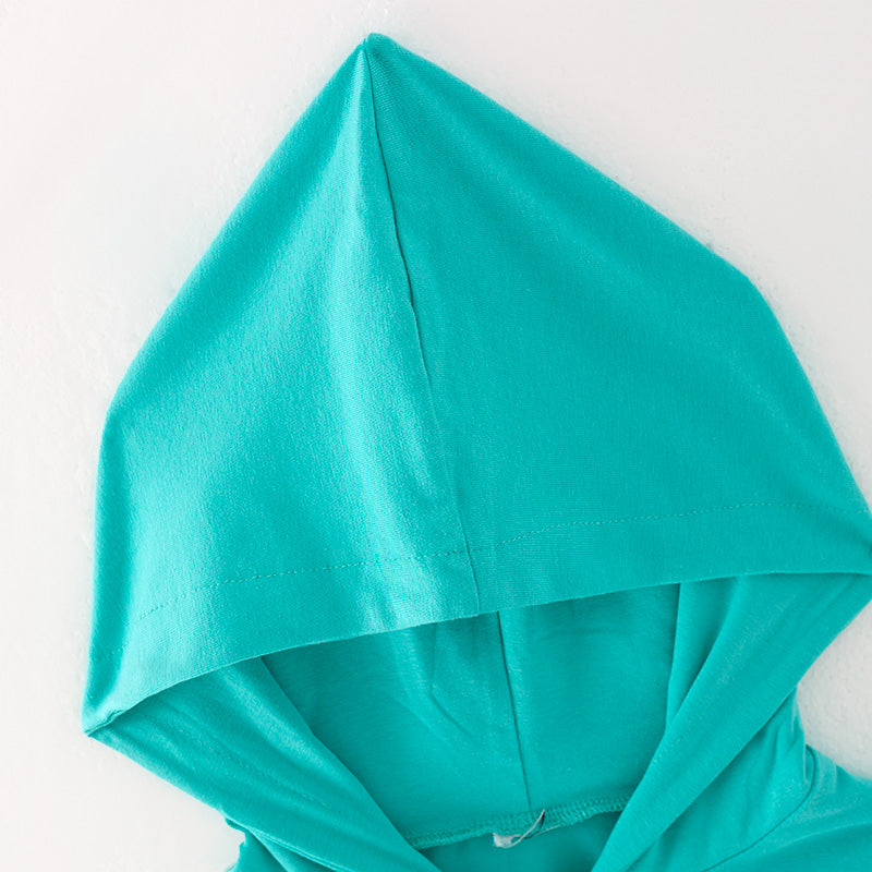 (In Stock G31-05-03)Girls Turquoise Hooded Sports Set