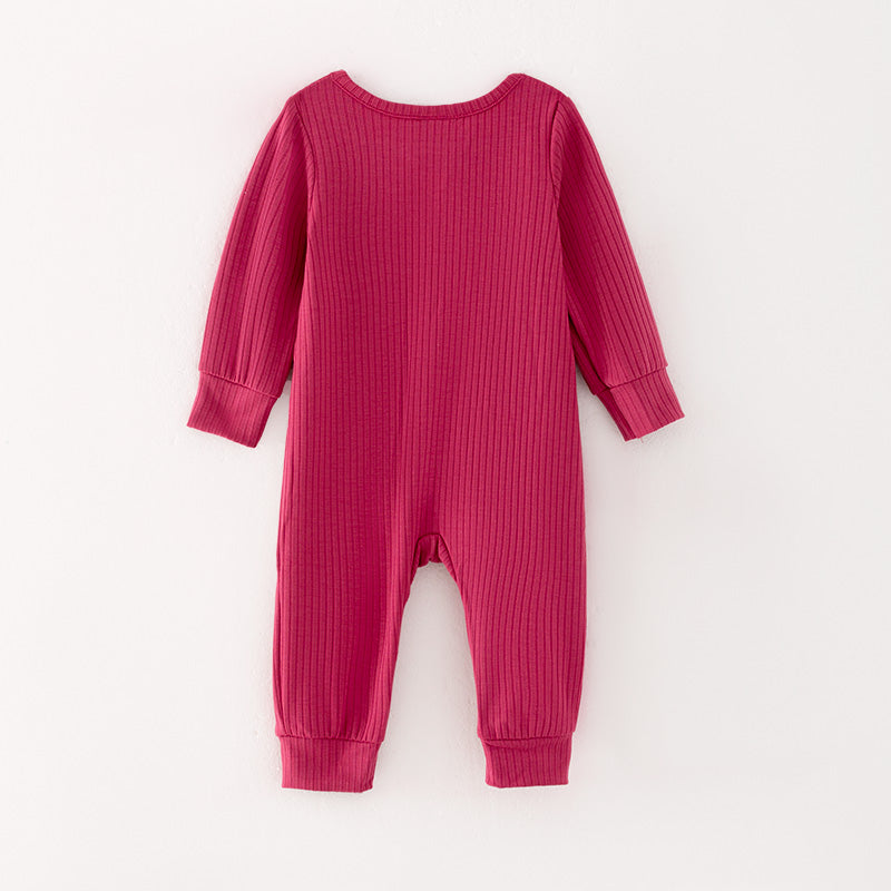 (In Stock G31-02-02)Baby Girls Fuchsia Zipper Romper