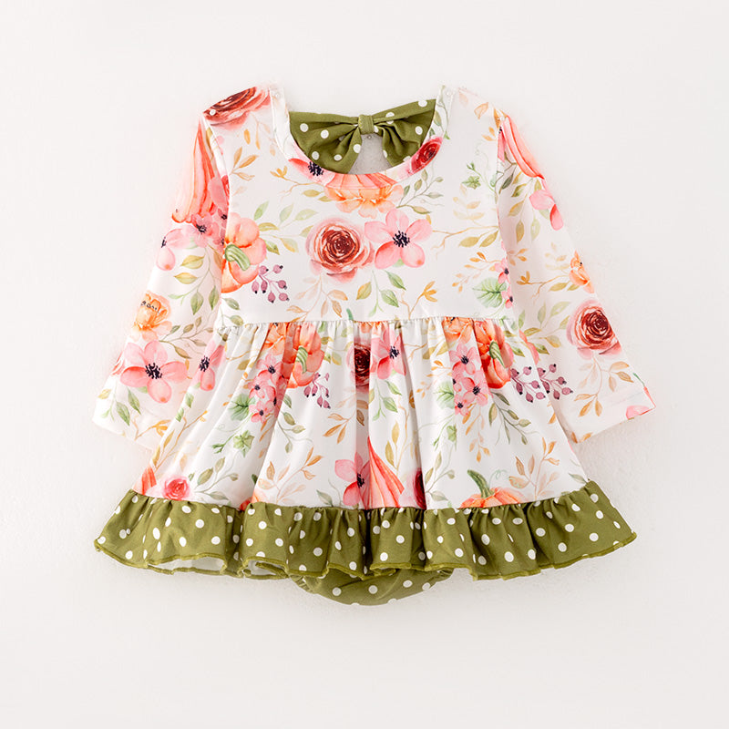 (In Stock)Baby Girls Floral Print Romper