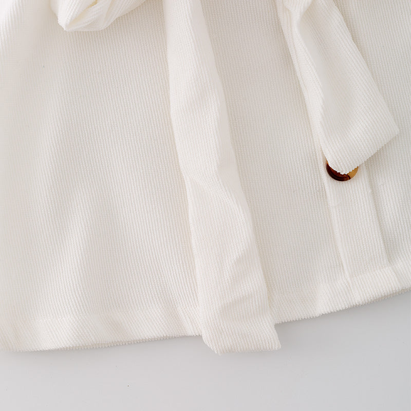 (In Stock L31-01-03)Girls Stylish White Tie Bow Skirt