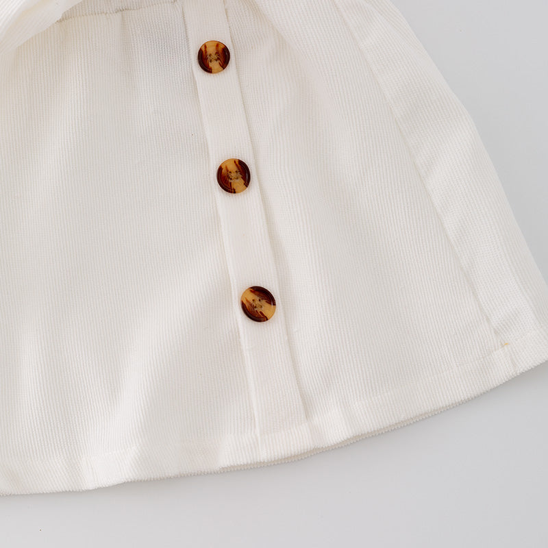 (In Stock L31-01-03)Girls Stylish White Tie Bow Skirt