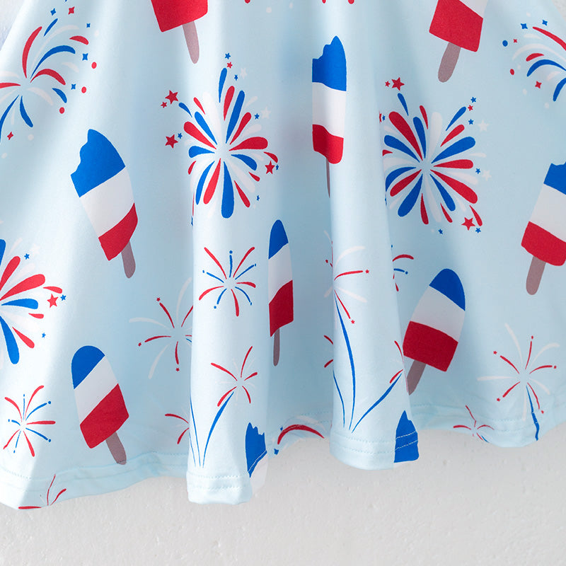 (In Stock)Girls Spring and Summer Ice Sucker Print Dress