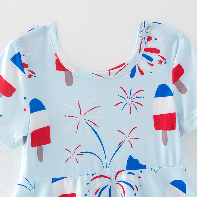 (In Stock)Girls Spring and Summer Ice Sucker Print Dress
