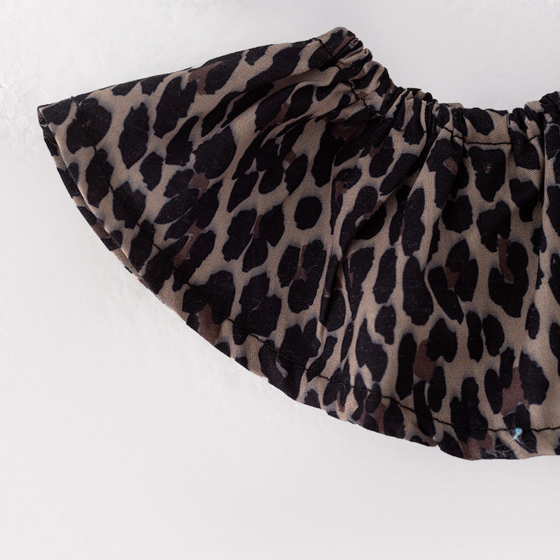 (In Stock)Toddler Girls Spring and Summer Leopard Print Romper