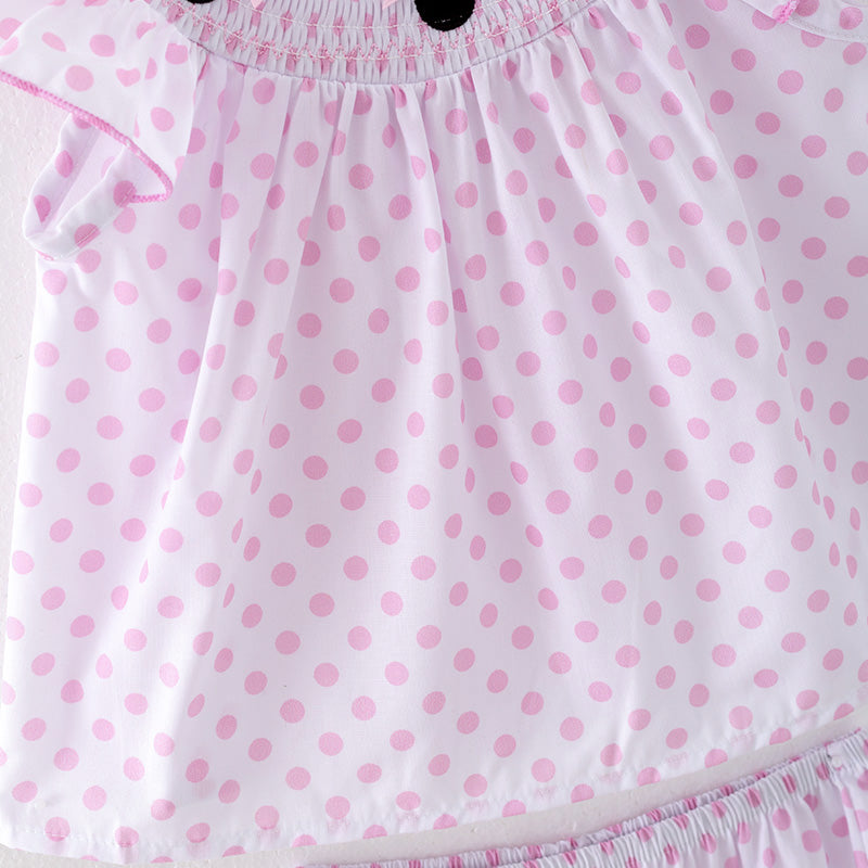 (In Stock)Toddler Girls Cartoon Embroidery Smocked Bloomer Set