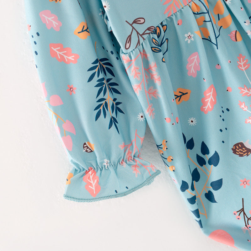 (In Stock G31-2-3)Baby Girls Cartoon Print Baby Gown