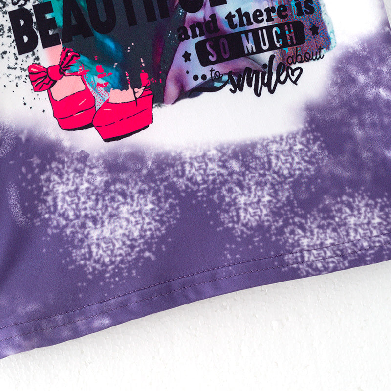 (In Stock)Girls Spring and Summer Celebrity Print Top