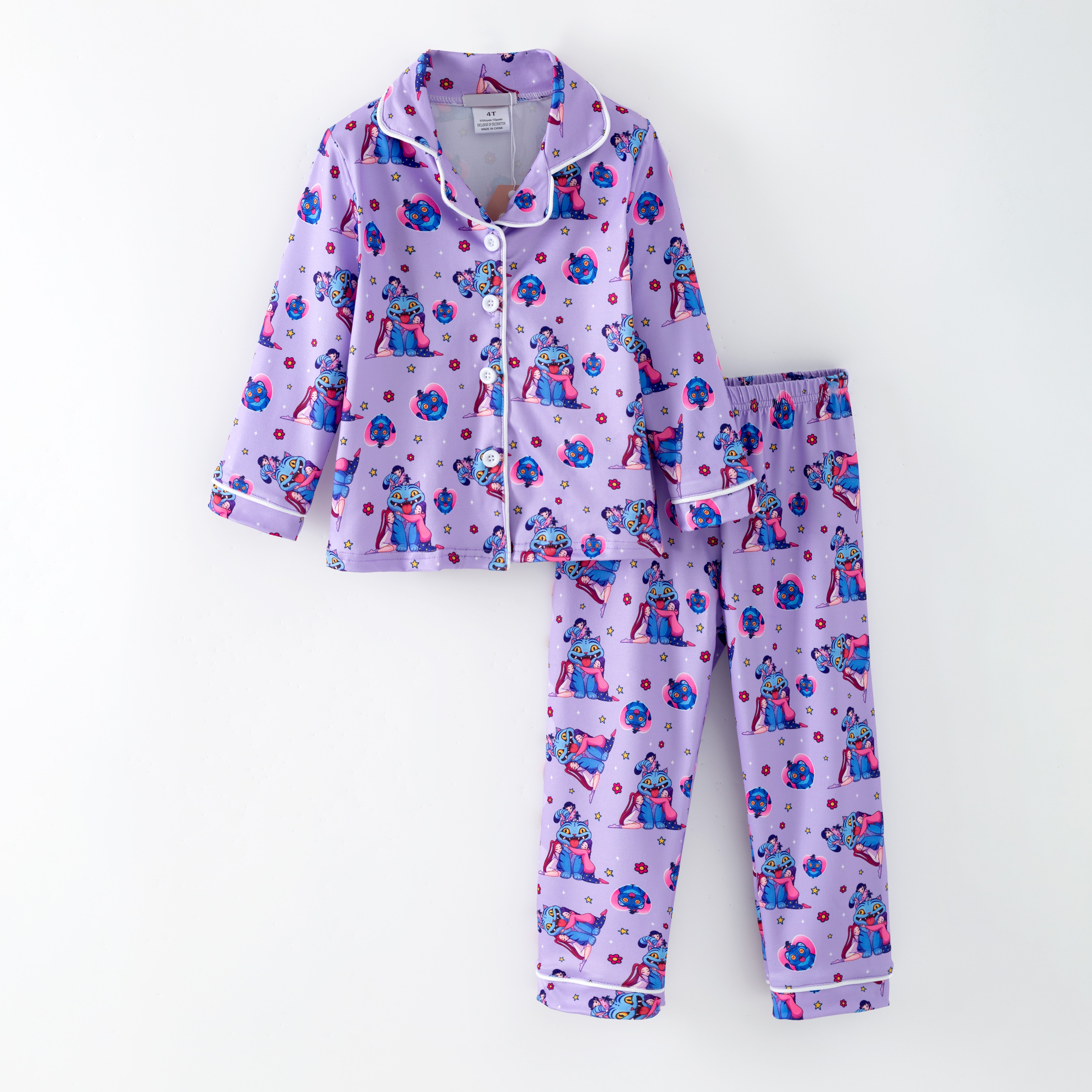 (Pre Order,Prepack Zone)Girls Movie Character Print Pajamas(Mix Size)