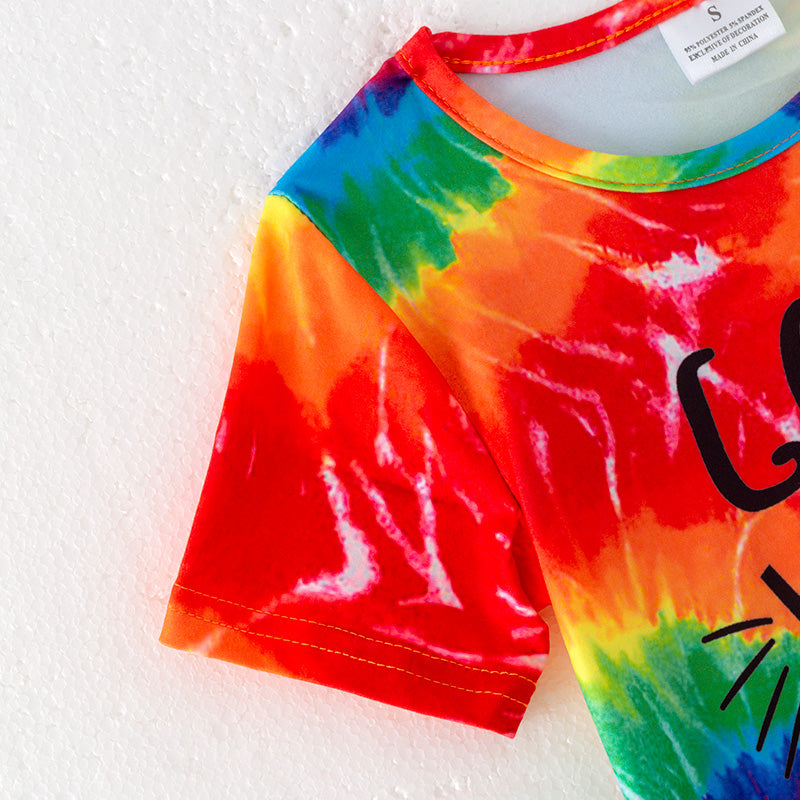 (In Stock)Girls Spring and Summer Good Vibes Only Print Shorts Set